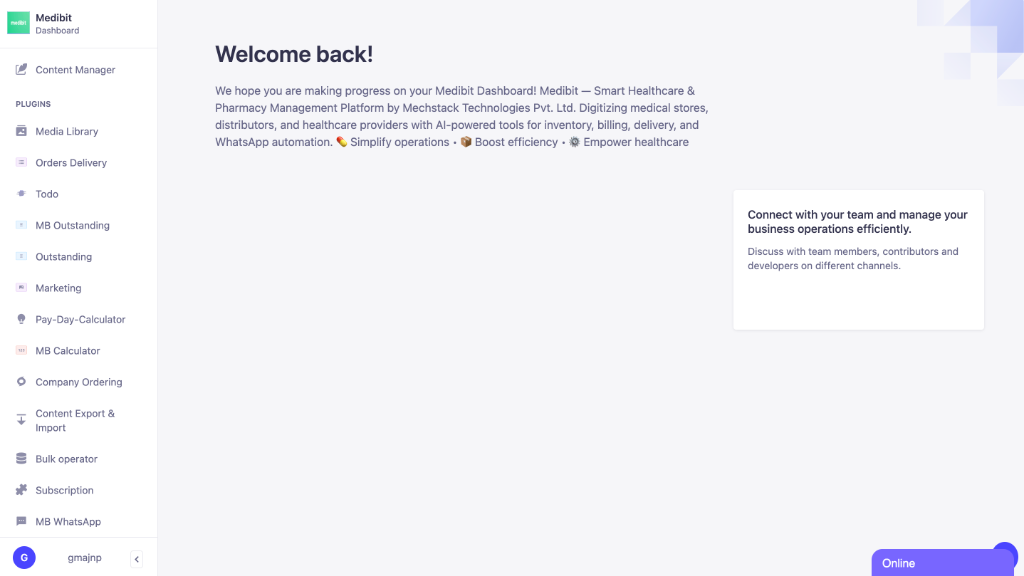 Medibit Modern Dashboard UI Interface